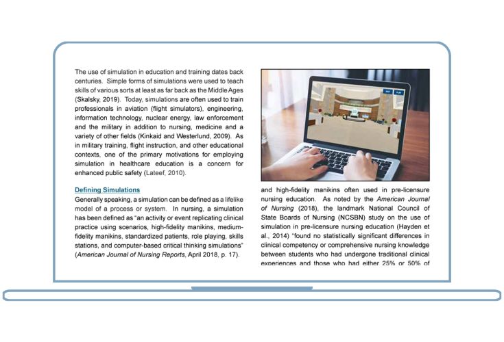 The Role of Simulation article on a laptop screen