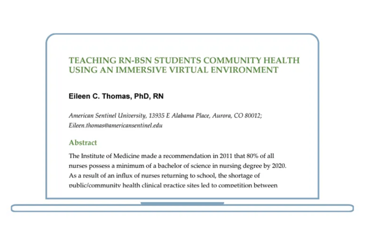 Teaching RN-BSN Students paper displayed on laptop screen