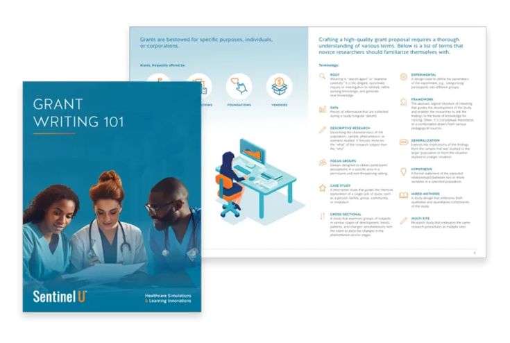Grant Writing 101 eBook cover and interior page spread