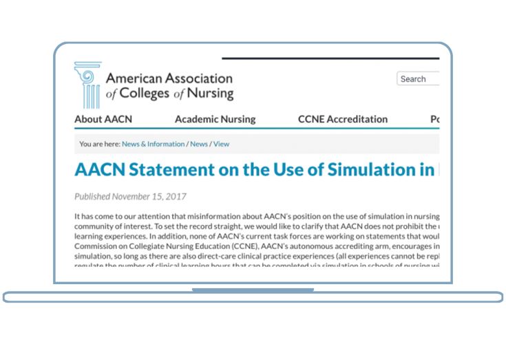 AACN Statement article on a laptop screen